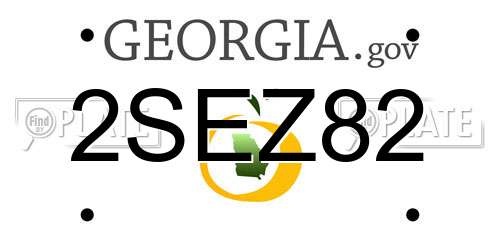 2SEZ82 Georgia License Plate