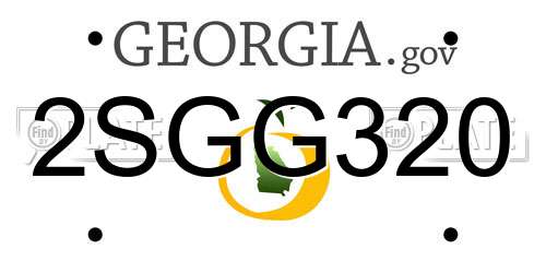 2SGG320 Georgia License Plate