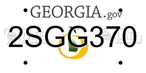 2SGG370 Georgia License Plate