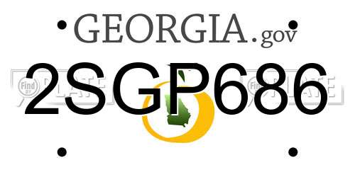 2SGP686 Georgia License Plate