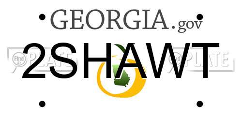 2SHAWT Georgia License Plate