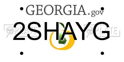 2SHAYG Georgia License Plate