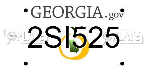 2SI525 Georgia License Plate