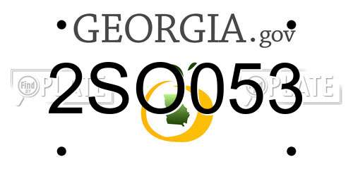 2SO053 Georgia License Plate
