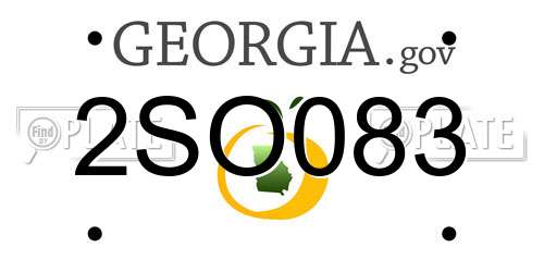 2SO083 Georgia License Plate