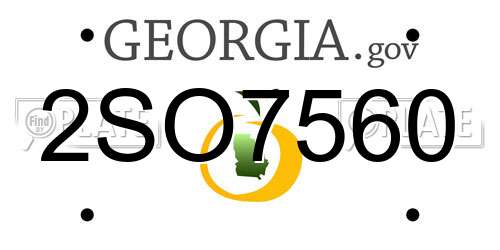 2SO7560 Georgia License Plate