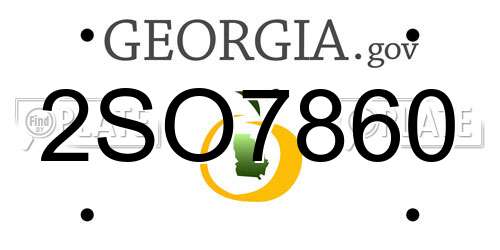 2SO7860 Georgia License Plate