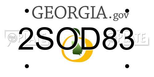 2SOD83 Georgia License Plate
