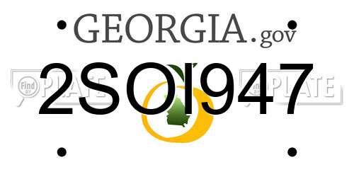 2SOI947 Georgia License Plate