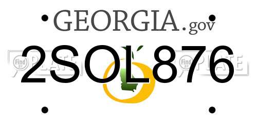 2SOL876 Georgia License Plate