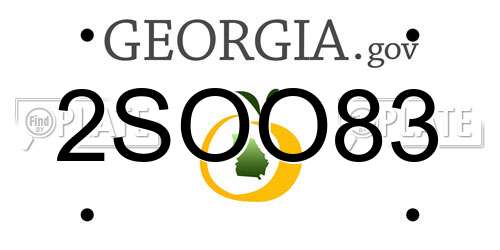 2SOO83 Georgia License Plate