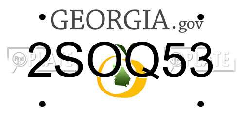 2SOQ53 Georgia License Plate