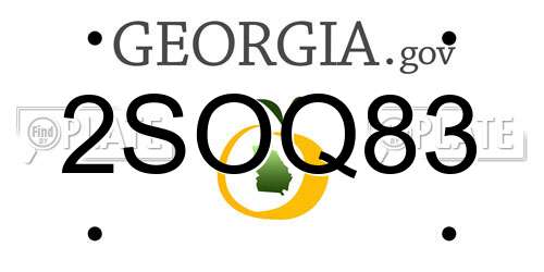 2SOQ83 Georgia License Plate
