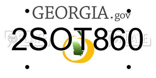 2SOT860 Georgia License Plate