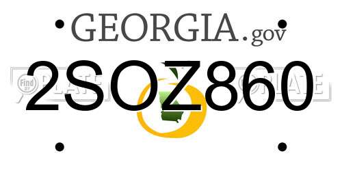 2SOZ860 Georgia License Plate