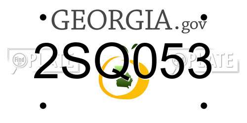 2SQ053 Georgia License Plate