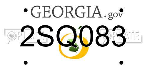 2SQ083 Georgia License Plate