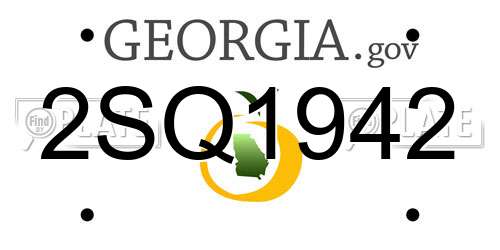 2SQ1942 Georgia License Plate