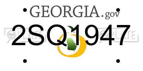 2SQ1947 Georgia License Plate