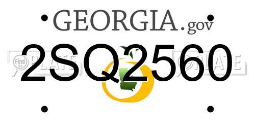 2SQ2560 Georgia License Plate