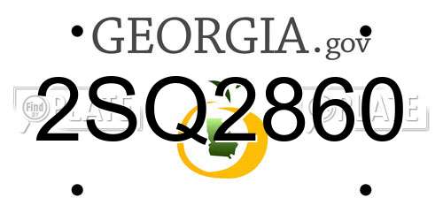 2SQ2860 Georgia License Plate