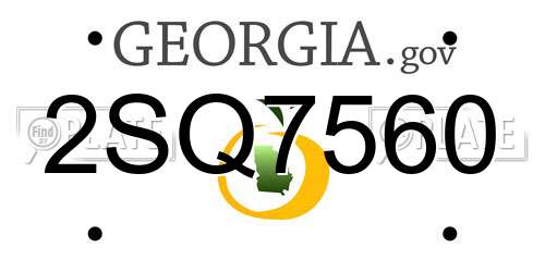 2SQ7560 Georgia License Plate