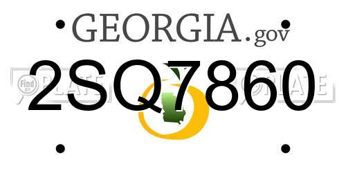 2SQ7860 Georgia License Plate