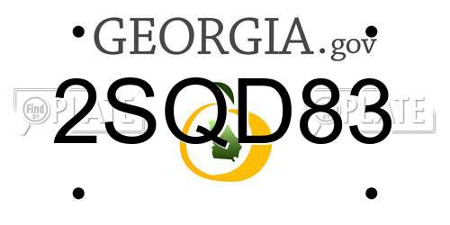 2SQD83 Georgia License Plate