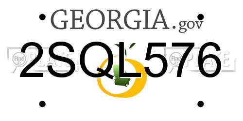 2SQL576 Georgia License Plate