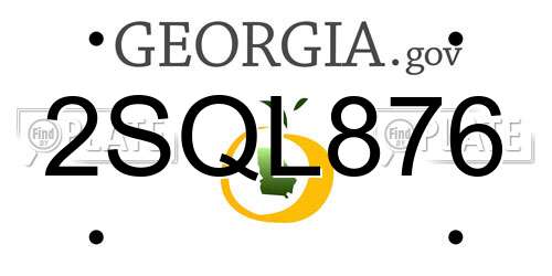 2SQL876 Georgia License Plate