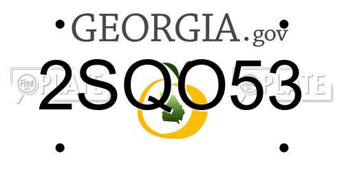 2SQO53 Georgia License Plate