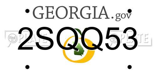 2SQQ53 Georgia License Plate