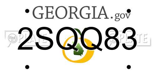 2SQQ83 Georgia License Plate