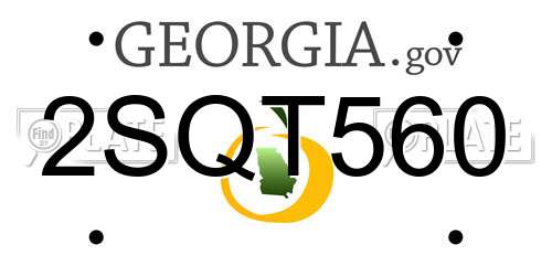 2SQT560 Georgia License Plate