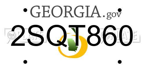 2SQT860 Georgia License Plate