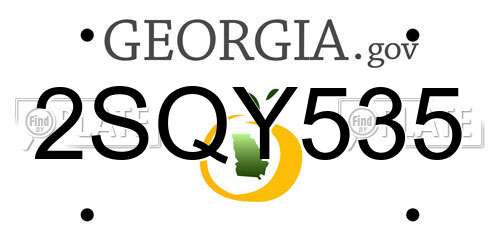2SQY535 Georgia License Plate