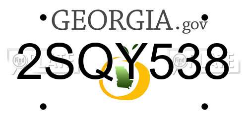 2SQY538 Georgia License Plate