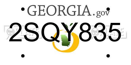 2SQY835 Georgia License Plate