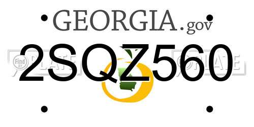 2SQZ560 Georgia License Plate