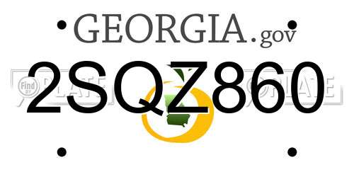 2SQZ860 Georgia License Plate