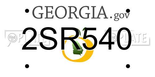 2SR540 Georgia License Plate