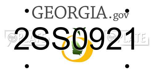 2SS0921 Georgia License Plate