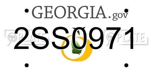 2SS0971 Georgia License Plate