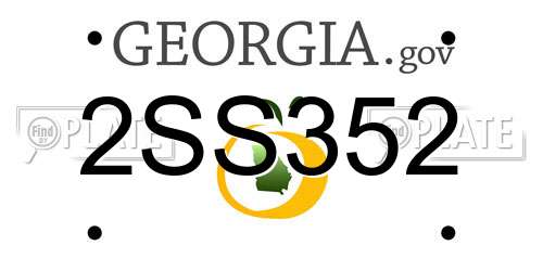 2SS352 Georgia License Plate