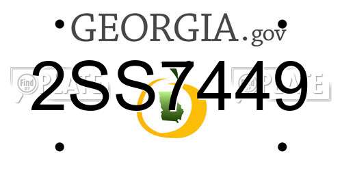 2SS7449 Georgia License Plate