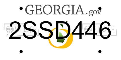 2SSD446 Georgia License Plate