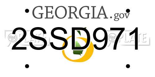 2SSD971 Georgia License Plate