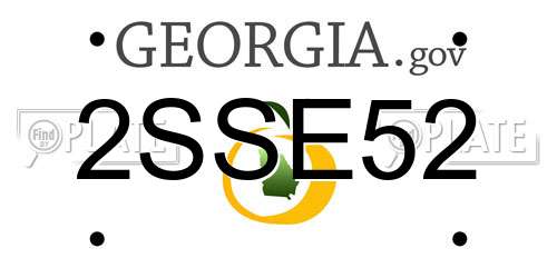 2SSE52 Georgia License Plate