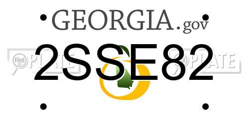 2SSE82 Georgia License Plate