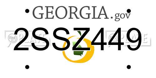 2SSZ449 Georgia License Plate